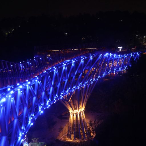 برج آزادی و پل طبیعت آبی شد همزمان با روز جهانی دیابت