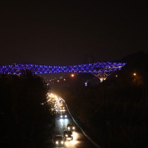 برج آزادی و پل طبیعت آبی شد همزمان با روز جهانی دیابت